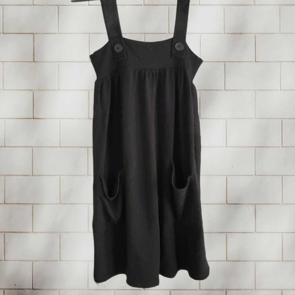 *M* Black Bib/Overall Babydoll Style Dress